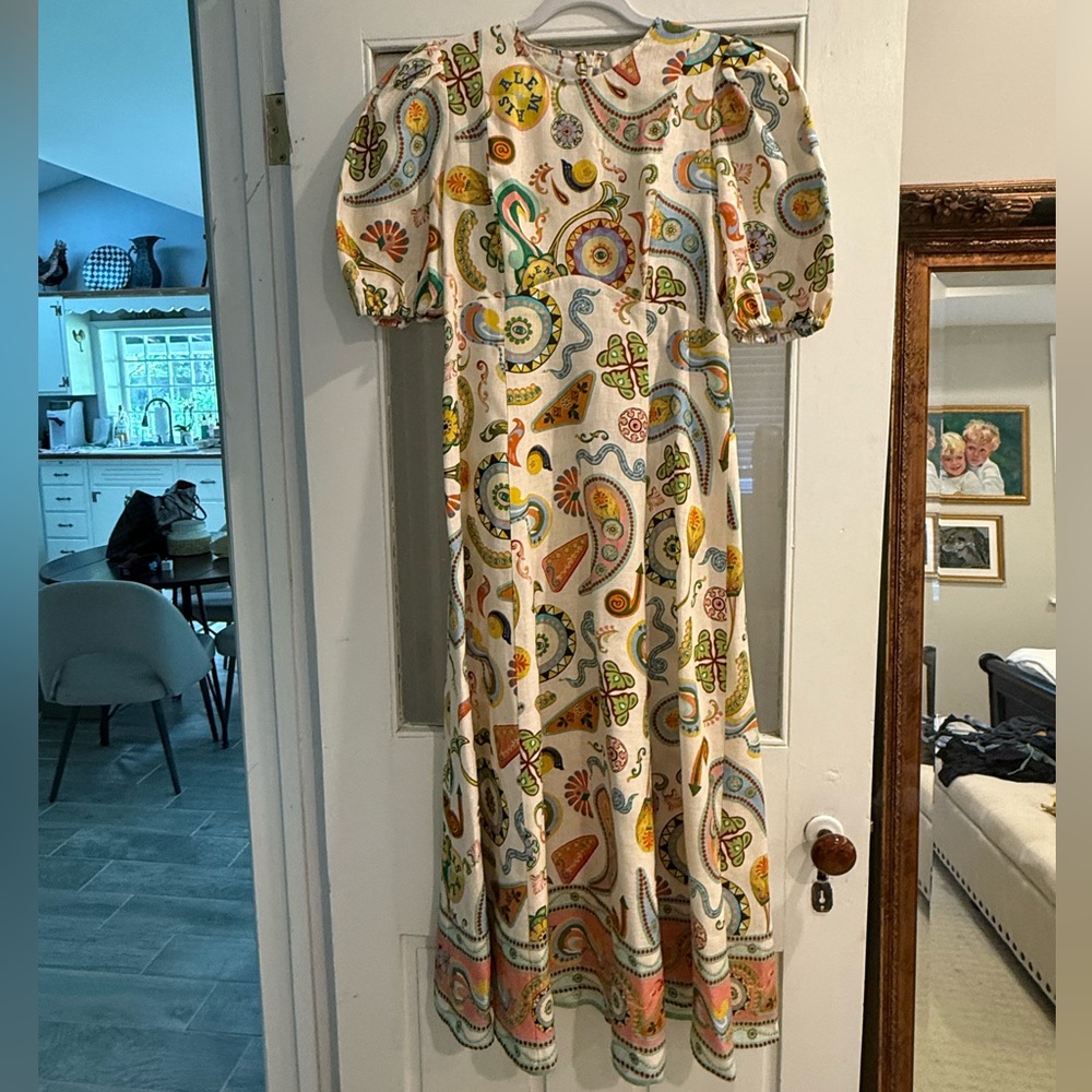 Alemais Printed Horoscope Midi Dress (SIZE 6)